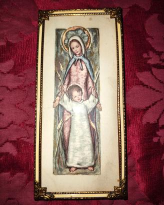 Quadretto Sacro Vintage con Cornice Dorata – Madon
