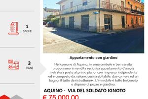 Appartamento con doppi servizi e cortile