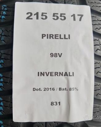2 gomme 215 55 17 pirelli a831
