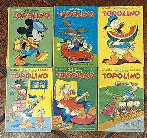 Lotto di 6 albi originali Topolino Mondadori '72