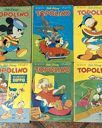 Lotto di 6 albi originali Topolino Mondadori '72