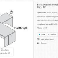 SCRIVANIA ad angolo Modello DELTA 200x90 + 100x60