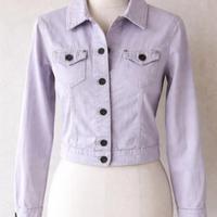 Giacca donna Sisley, tg L, lilla, denim cotone