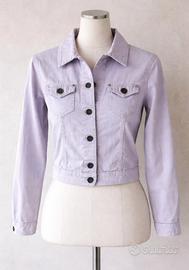 Giacca donna Sisley, tg L, lilla, denim cotone