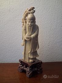 Scultura antica cinese, in pietra, Dio Longevità 