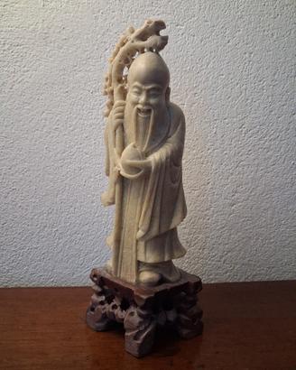 Scultura antica cinese, in pietra, Dio Longevità 
