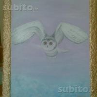 Quadro dipinto a mano civetta
