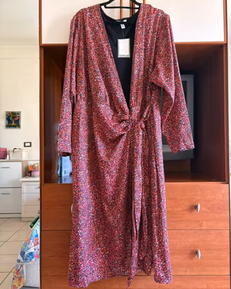 Vestito midi a portafoglio floreale H&M taglia  XL