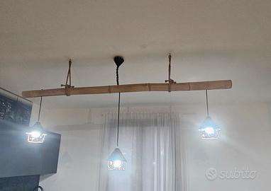 Lampadario rustico ed eco-chic