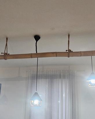Lampadario rustico ed eco-chic