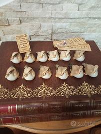 12 papere paperelle in porcellana Capodimonte