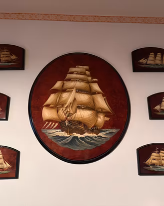 Set artistico nautico dipinto a mano R. Simonetto