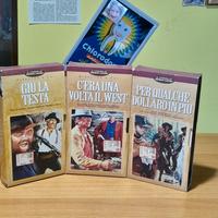 LOTTO DI 3 VHS FILM WESTERN SERGIO LEONE