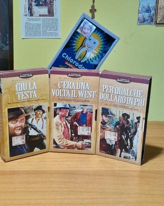 LOTTO DI 3 VHS FILM WESTERN SERGIO LEONE