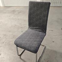 6 sedie con rivestimento grigio