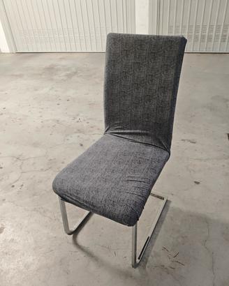 6 sedie con rivestimento grigio