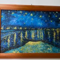 Quadro olio a tela replica Van Gogh Notte stellata