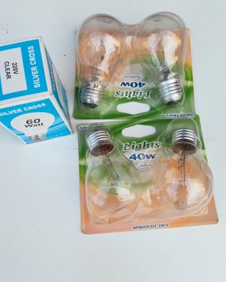 5 lampade ad incandescenza 230V  40W e 60W