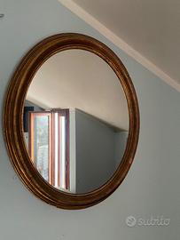 Specchio ovale da parete effetto vintage