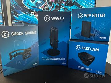 Elgato Wave 3 + accessori e Facecam mk2