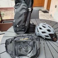 zaino da MTB+marsupio da MTB+casco taglia L 