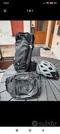 zaino da MTB+marsupio da MTB+casco taglia L 