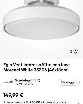 Ventilatore soffitto EGLO Morenci