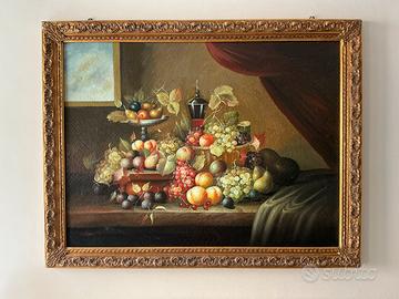 Quadro antico natura morta olio su tela S.Varani