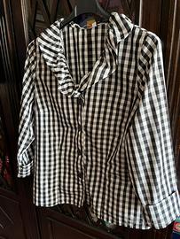 Camicia donna L quadretti bianco nero no stiro