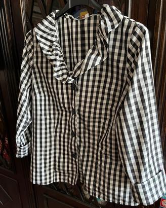 Camicia donna L quadretti bianco nero no stiro