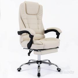 Poltrona in Eco Pelle con Schienale Reclinabile e