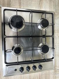 Piano cottura a gas 4 fuochi in acciaio inox