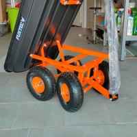 Carrello ribaltabile 300 kg, ruote pneumatiche