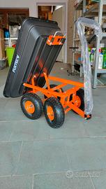 Carrello ribaltabile 300 kg, ruote pneumatiche