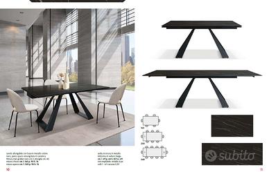 tavolo allungabile 160 a 240 marmo ceramica nero