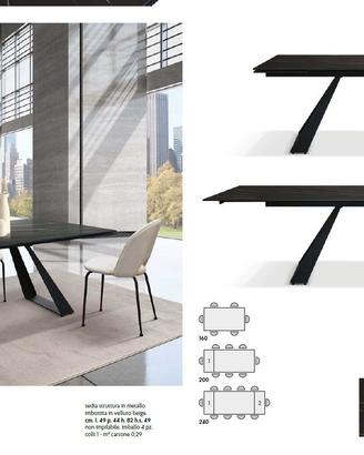 tavolo allungabile 160 a 240 marmo ceramica nero