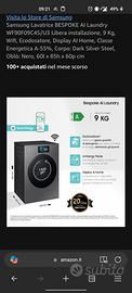 Samsung Lavatrice BESPOKE AI Laundry WF90F09C4S/U3