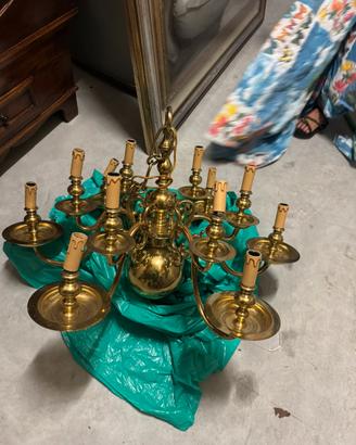 Lampadario ottone
