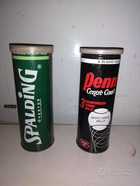 Vintage tubi palle da tennis Spalding e Penn