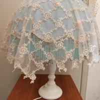 Lampada vintage base legno 