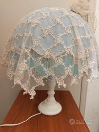 Lampada vintage base legno 