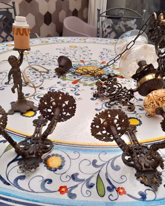 Set Illuminazione Vintage in Bronzo/Ottone