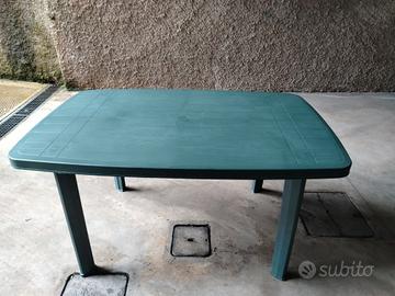 TAVOLO GIARDINO PVC VERDE + BIANCO