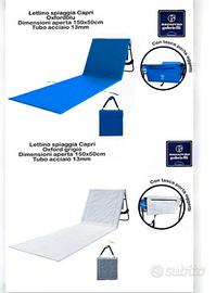 lettino spiaggia Capri con tasca portaoggetti