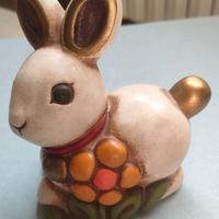 Thun Coniglio beige e oro con fiore