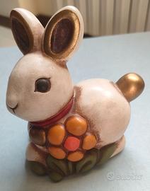 Thun Coniglio beige e oro con fiore
