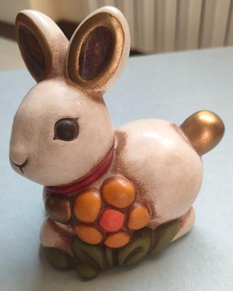 Thun Coniglio beige e oro con fiore