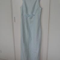 Vestito Lungo Azzurro con Spalline