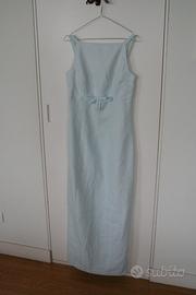 Vestito Lungo Azzurro con Spalline