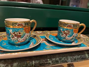 Servizio da caffè giapponese vintage "Hand Painted